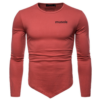 Μοντέρνο ανδρικό μπλουζάκι ασύμμετρο μοντέλο με οβάλ ντεκολτέ