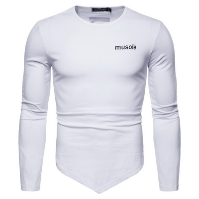 Μοντέρνο ανδρικό μπλουζάκι ασύμμετρο μοντέλο με οβάλ ντεκολτέ