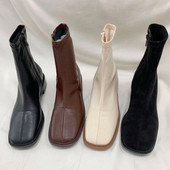 Eko bőrből készült alkalmi zokni cipzárral