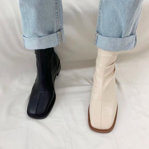 Eko bőrből készült alkalmi zokni cipzárral