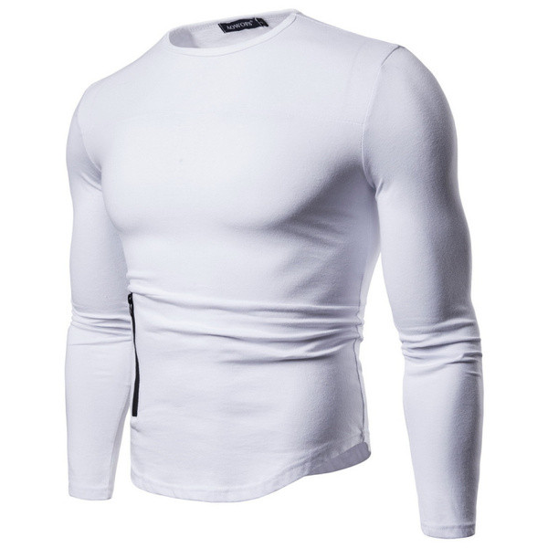 Aktuális férfi blúz ovális nyakkivágással és cipzárral