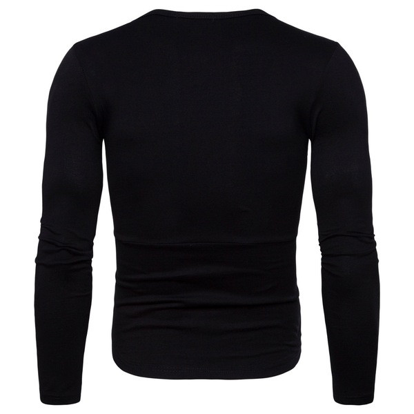 Aktuális férfi blúz ovális nyakkivágással és cipzárral