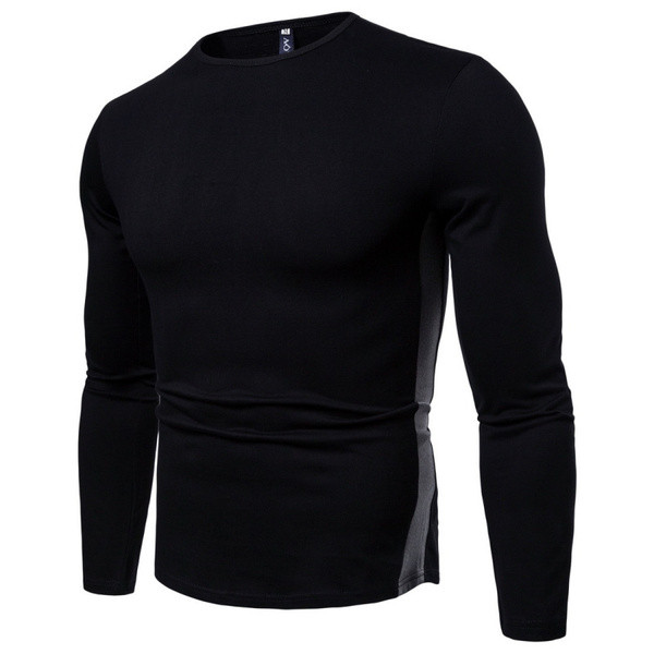 Meeste vabaaja pluus ovaalse kaelusega tavaline mudel