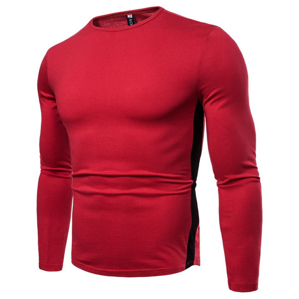 Meeste vabaaja pluus ovaalse kaelusega tavaline mudel