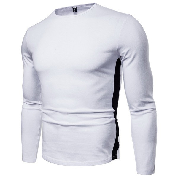 Meeste vabaaja pluus ovaalse kaelusega tavaline mudel