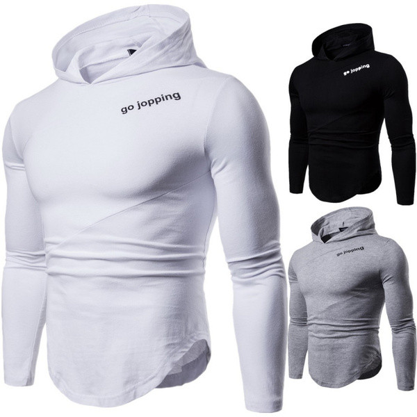 Ανδρική μπλούζα με κουκούλα και μακριά μανίκια