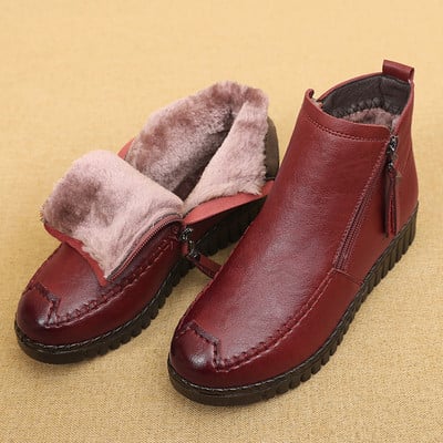 Női téli csizma cipzárral és meleg béléssel