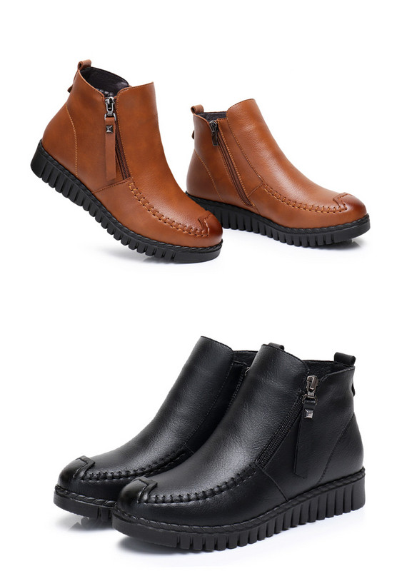 Női téli csizma cipzárral és meleg béléssel