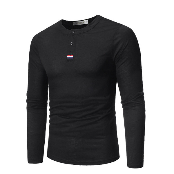 Aktuális gombos férfi blúz sima modell