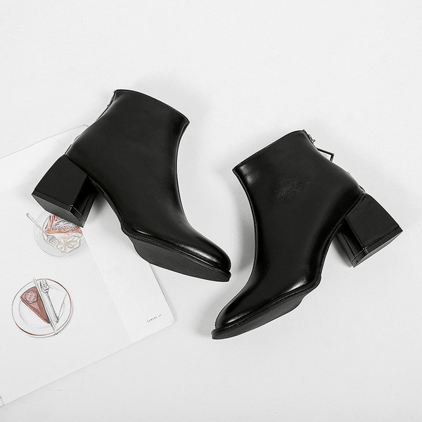 Kandilise paksu kontsaga vabaaja naiste saapad