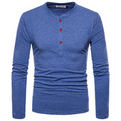 Ανδρική μπλούζα με κουμπιά και οβάλ ντεκολτέ