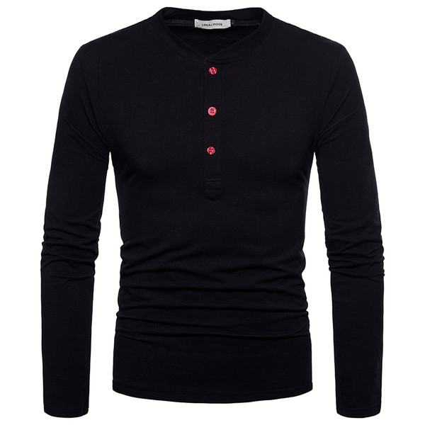 Ανδρική μπλούζα με κουμπιά και οβάλ ντεκολτέ