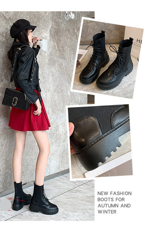 Ikdienas sieviešu zābaki ar šņorēm un raupju zoli