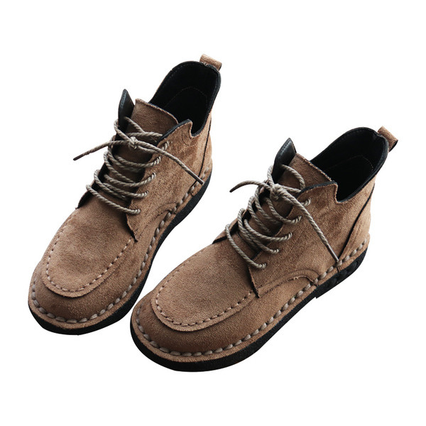 Öko-seemisnahast ja paeltest valmistatud vabaaja retro stiilis saapad