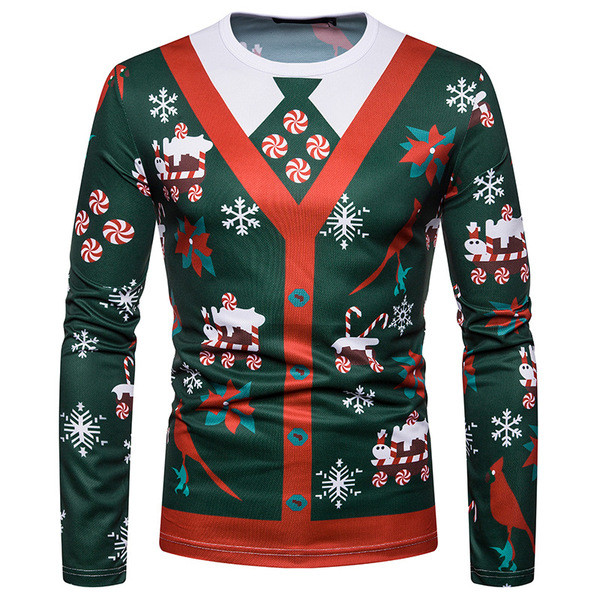 Aktuális férfi blúz, hosszú ujjal és mintával