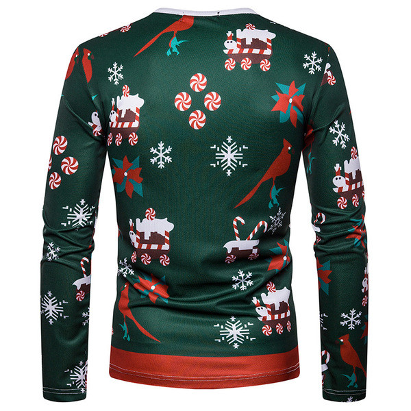 Aktuális férfi blúz, hosszú ujjal és mintával