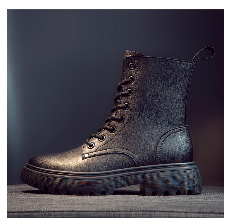 Női alkalmi csizma durva talppal - eko bőrből