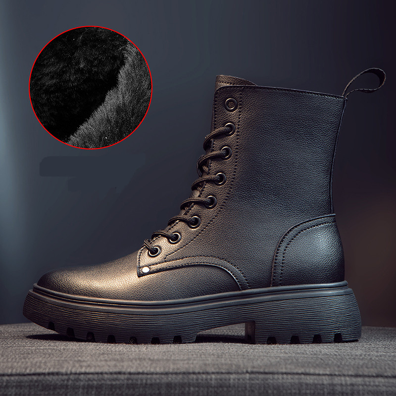 Női alkalmi csizma durva talppal - eko bőrből