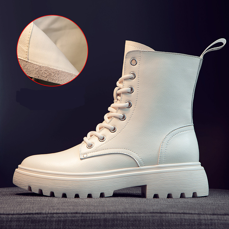 Női alkalmi csizma durva talppal - eko bőrből