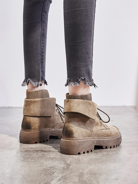 Öko-seemisnahast vabaaja saapad 4 cm tallaga