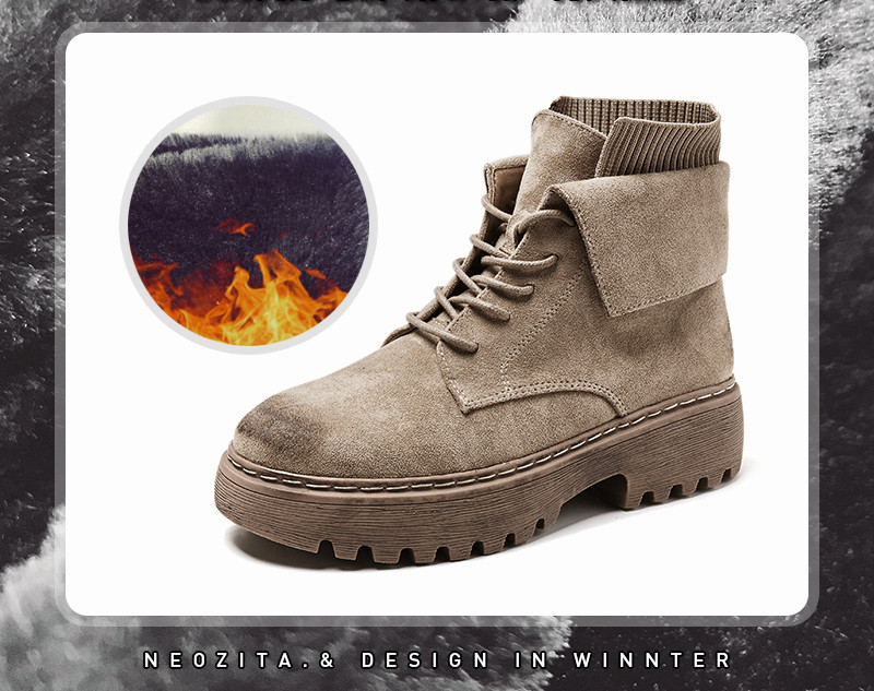 Öko-seemisnahast vabaaja saapad 4 cm tallaga