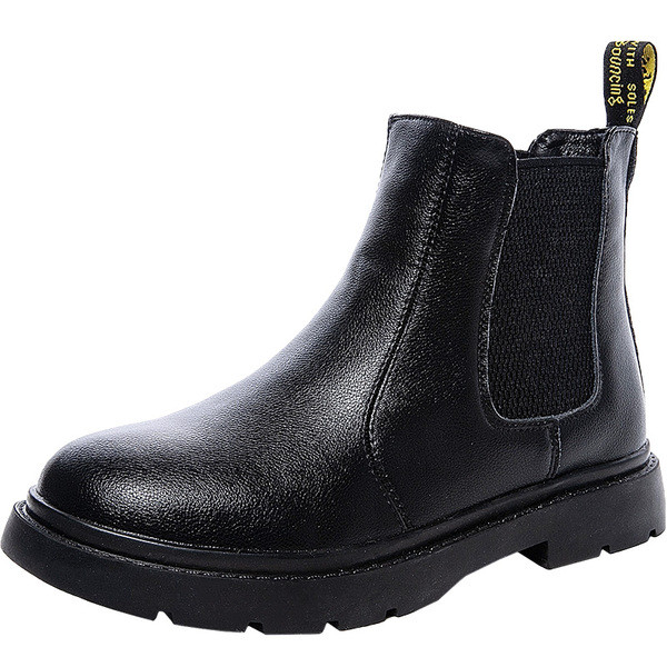 Öko-nahast musta värvi naiste saapad - ümar mudel