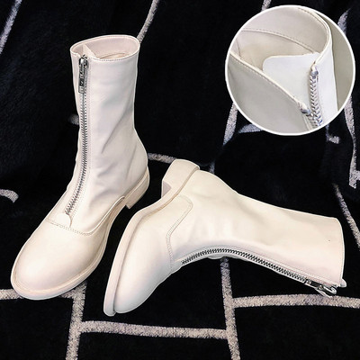 Modern női eko bőr csizma cipzárral