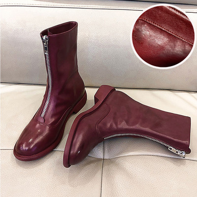 Modern női eko bőr csizma cipzárral